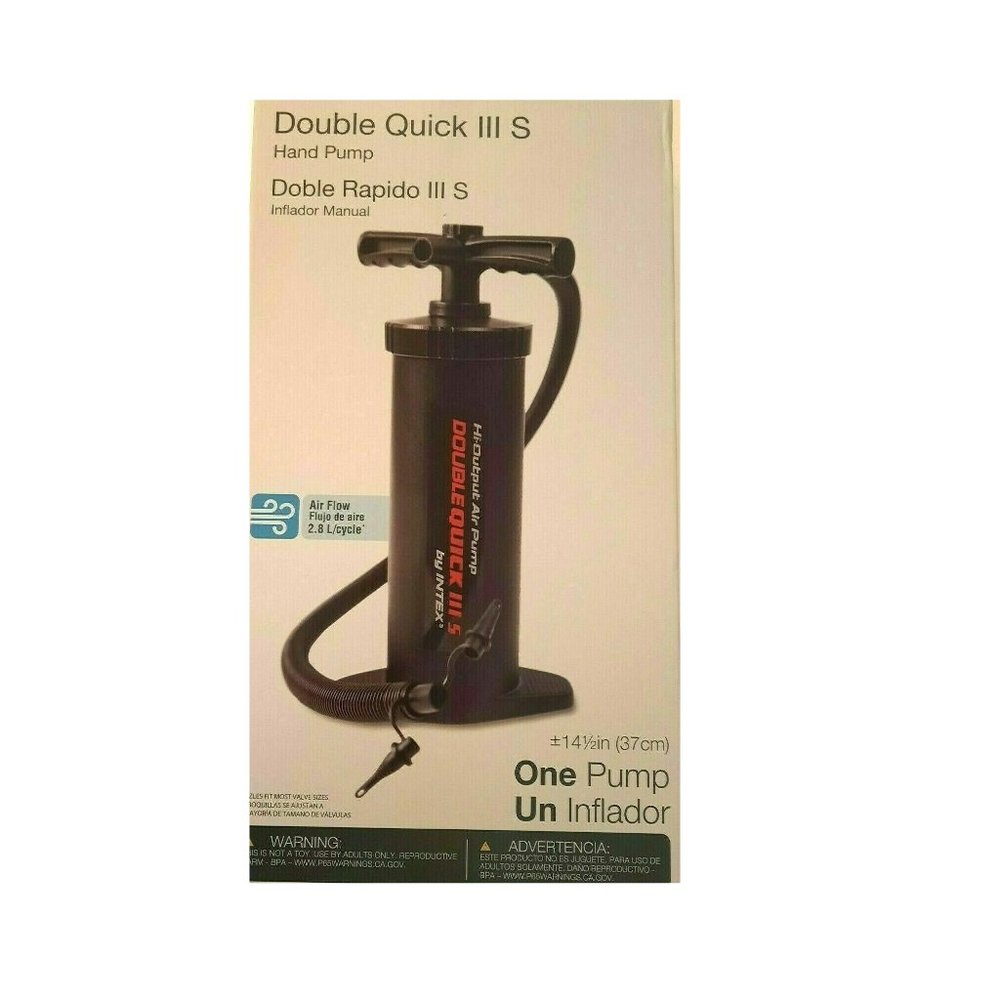 Intex High Output Double Quick III S Manual Hand Air Pump Inflation Pump 14.5"
